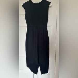 Level 99 faux suede black slimming Midi dress, Size XS